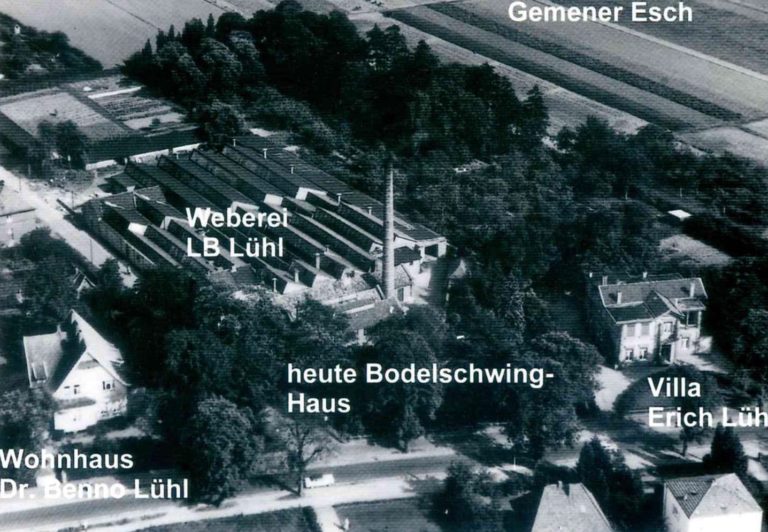 Ein altes Luftbild zeigt den Standort von Möbel Kerkfeld aus dem Jahr 1968.