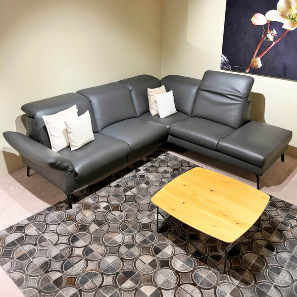 activineo Ecksofa Benson Leder anthrazit – sofort verfügbar!
