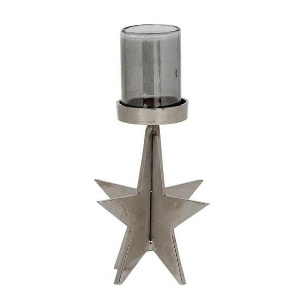 Das Teelicht Stern mit einem 41cm hohem Gestell aus Aluminium in der Form eines Sterns.