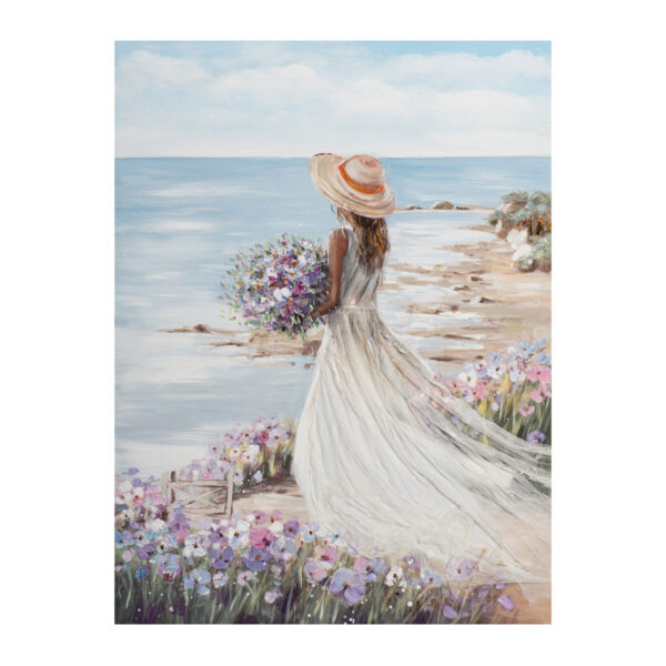 Imageland Bild Frau am Strand mit weißem Kleid