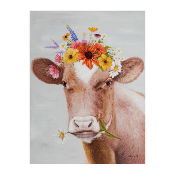Imageland Bild Kuh mit Blumenperücke