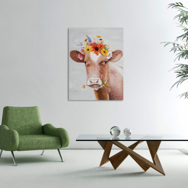 Imageland Bild Kuh mit Blumenperücke