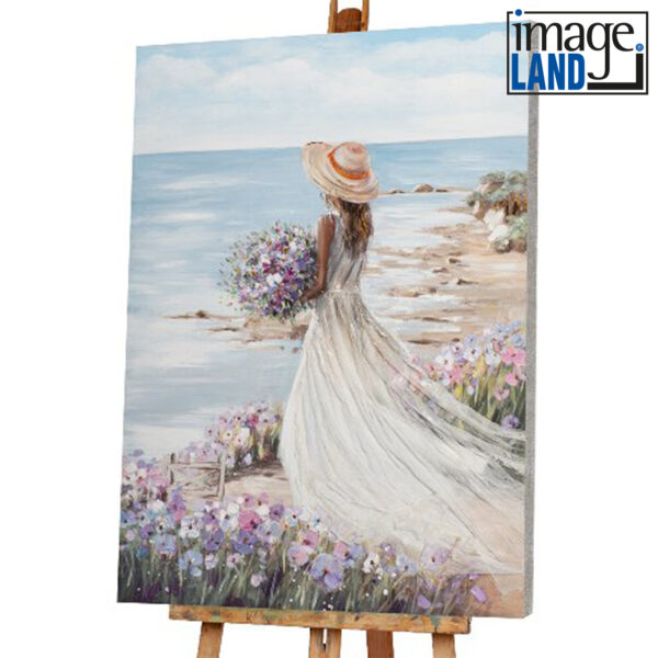 Imageland Bild Frau am Strand mit weißem Kleid