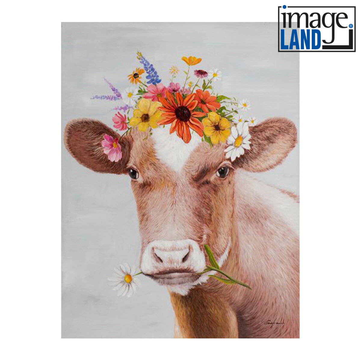 Imageland Bild Kuh mit Blumenkranz