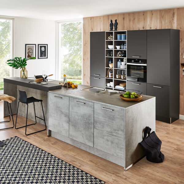 nolte Küche STONE Beton / PLUS graphit