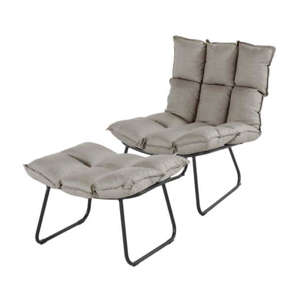 SCHÖNER WOHNEN-Kollektion Sessel mit Hocker LESKA carbon beige