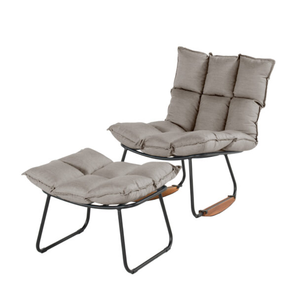 SCHÖNER WOHNEN-Kollektion Sessel mit Hocker LESKA carbon beige