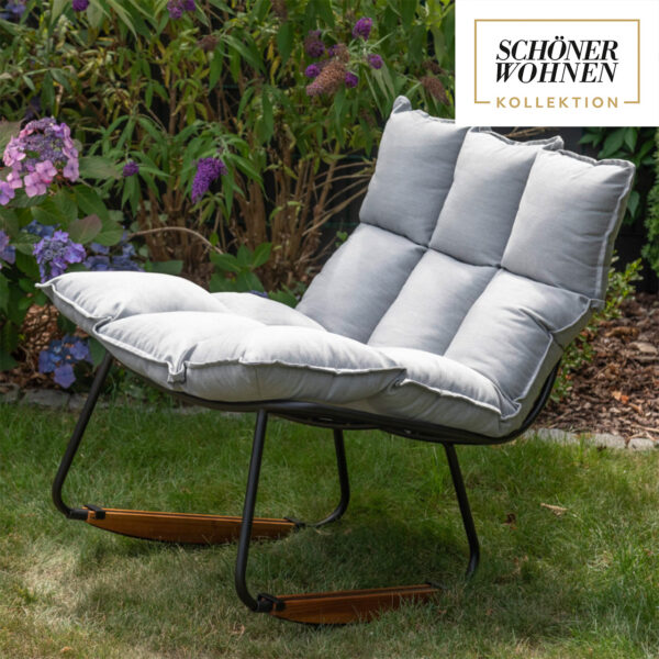 SCHÖNER WOHNEN-Kollektion Sessel mit Hocker LESKA mid grey