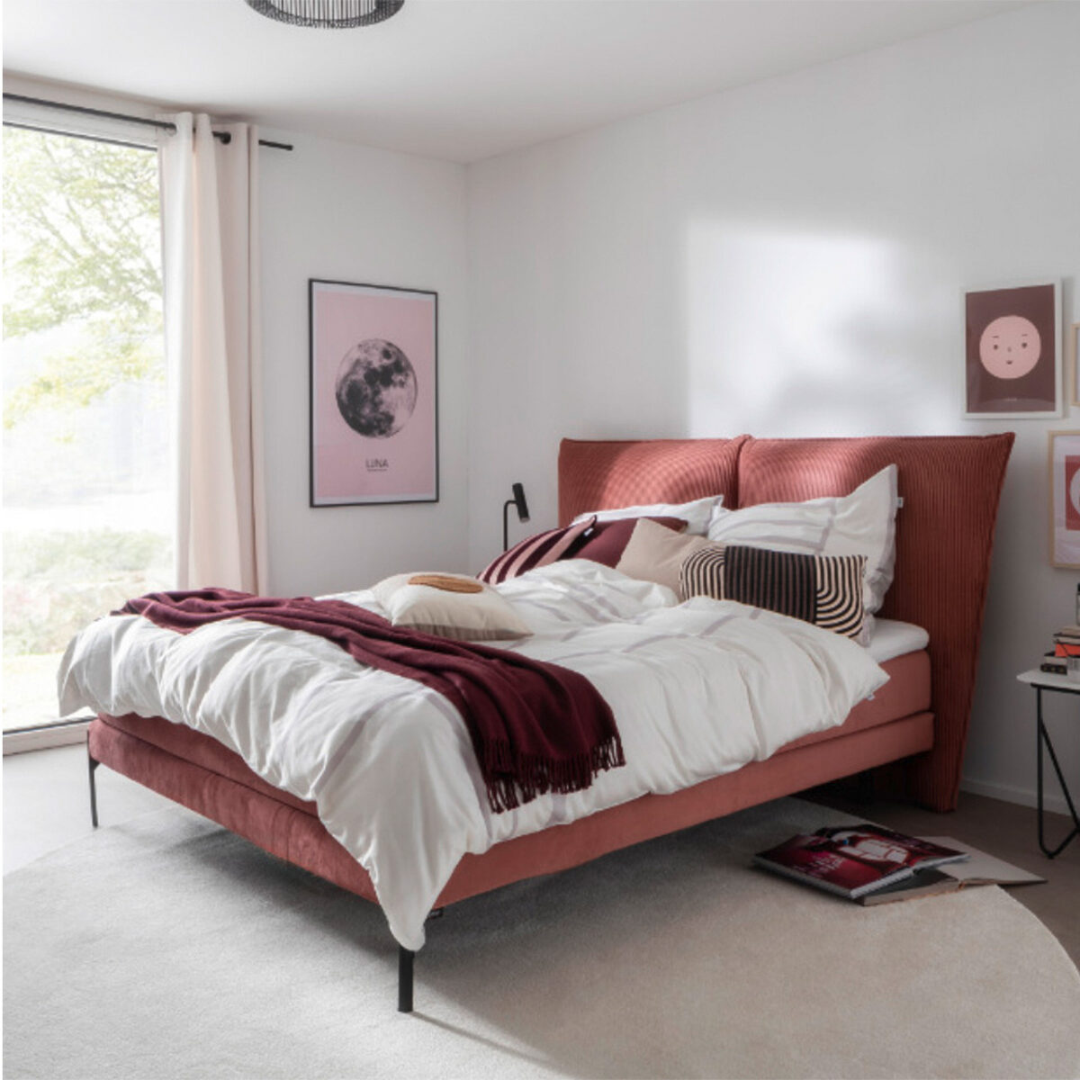 SCHÖNER WOHNEN-Kollektion Boxspringbett VITA Kopfteil 422 Multiline KLS Tiny Solo