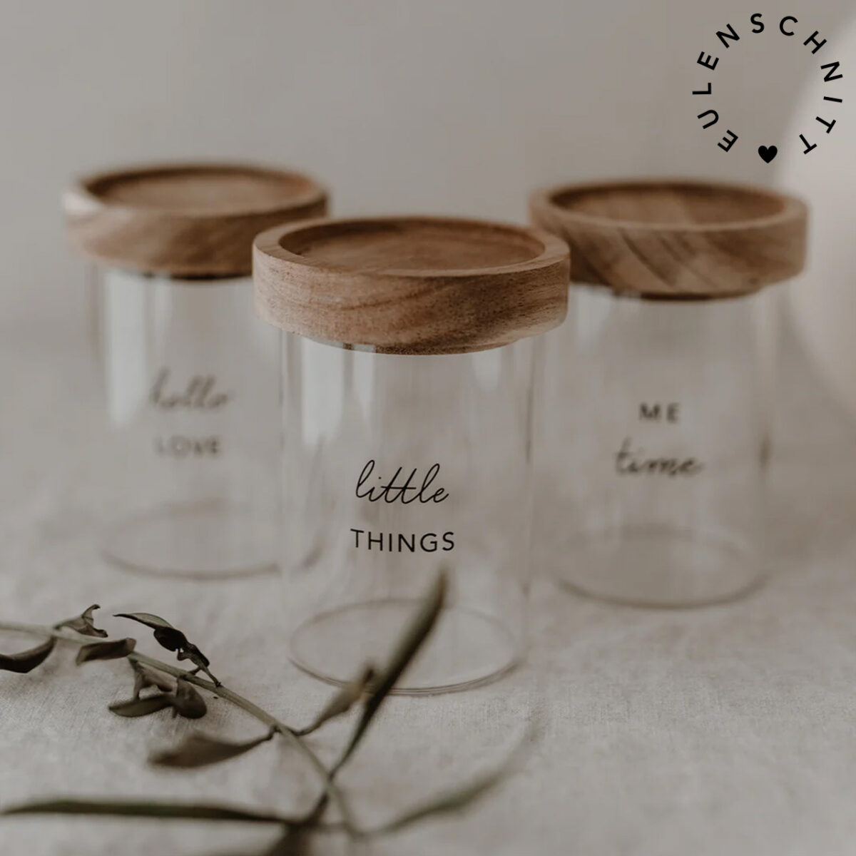 EULENSCHNITT Mini Vorratsgläser „Little Things“ schwarz (6er-Set)