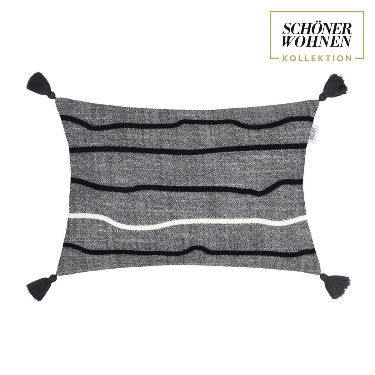SCHÖNER WOHNEN-Kollektion Kissen groß BOHO schwarz