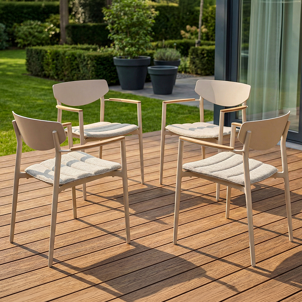 ZEBRA 4er-Set Sessel Hornet taupe 1 ZEBRA 4er-Set Sessel Hornet taupe