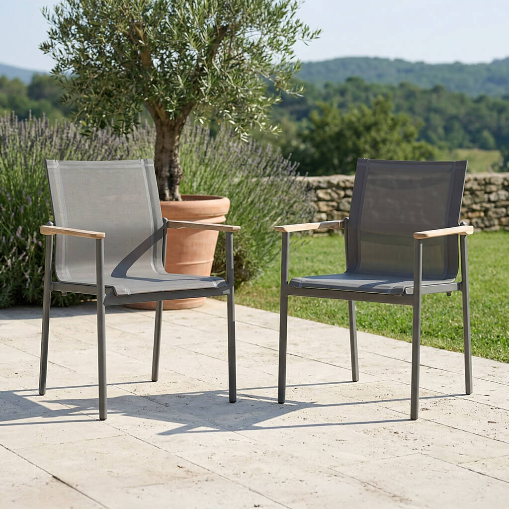 ZEBRA Sessel Enox 2-er Set 7336 Aluminium/Teakholz 1 Zebra Sessel Enox