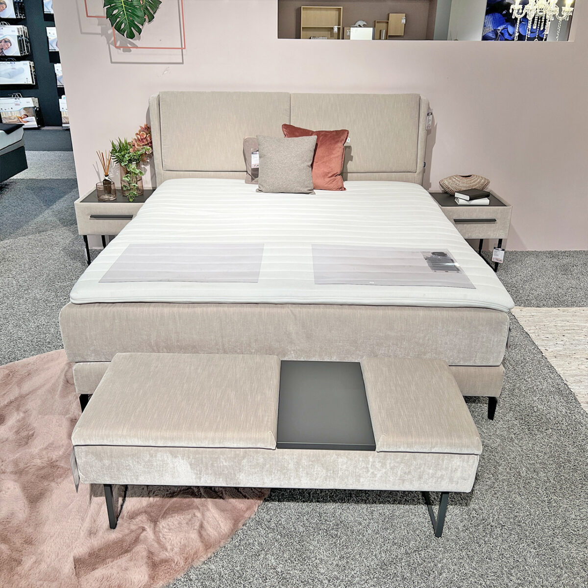 Boxspringbett DreamArt TL 3112 creme – sofort verfügbar!