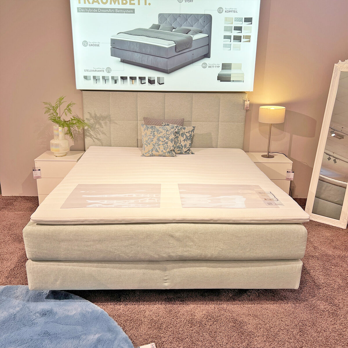 Boxspringbett DreamArt TL 3112 türkis – sofort verfügbar!