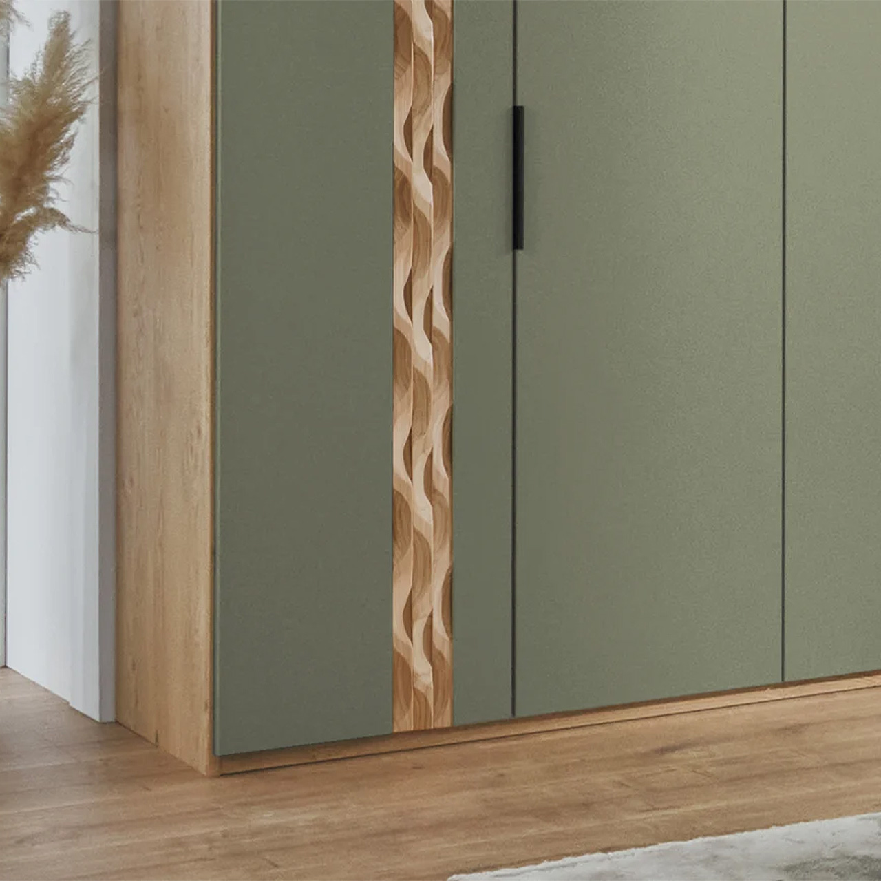 Schlafzimmer TL 3211 in Balkeneiche / Lack Jungle Green