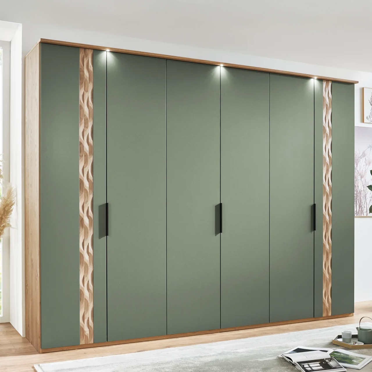 Schlafzimmer TL 3211 in Balkeneiche / Lack Jungle Green
