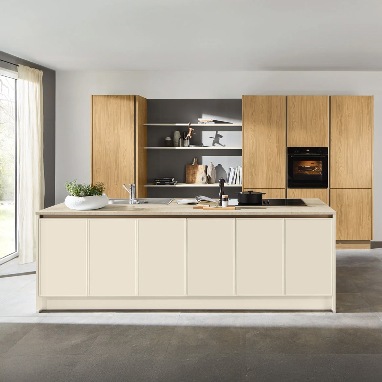 Nolte Küche EVORA LACK Kaschmir softmatt - LEAF Goldeiche 1 Nolte Küche EVORA LACK Kaschmir softmatt - LEAF Goldeiche