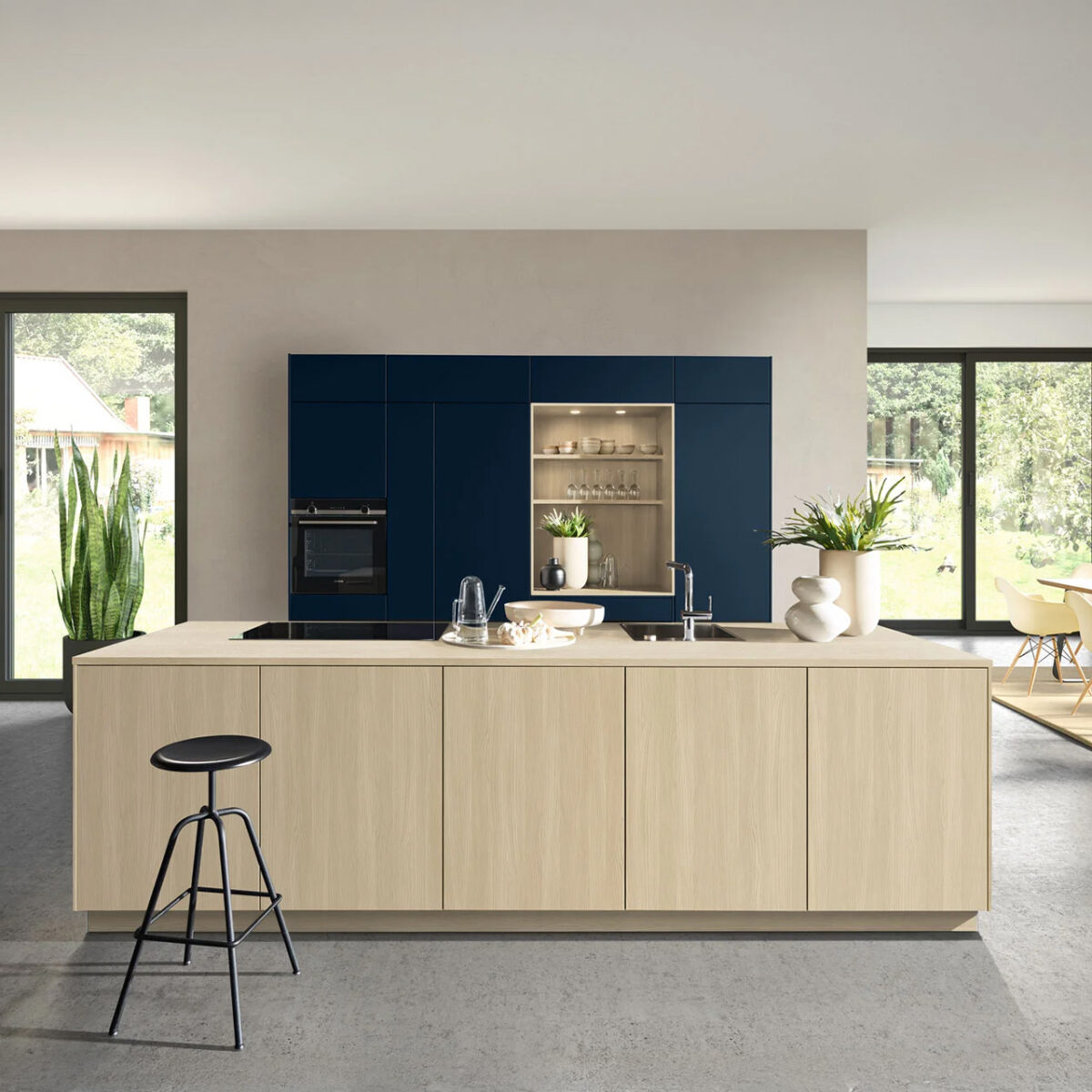 Nolte Küche LEAF Sandesche – SOFT LACK Tiefblau softmatt