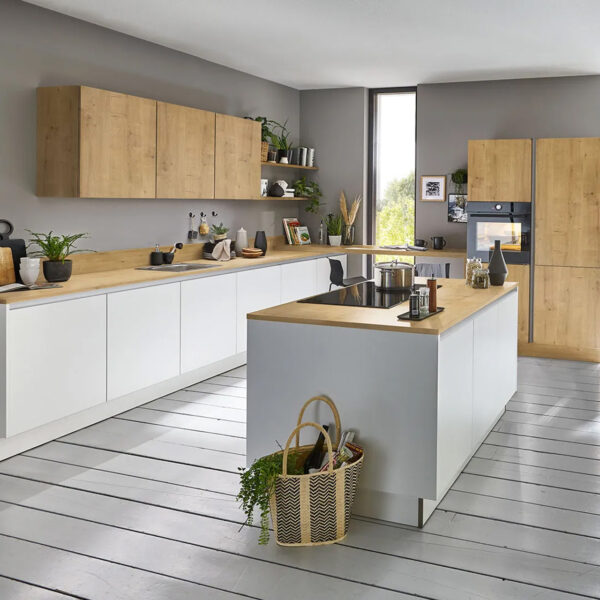 Nolte Küche MANHATTAN UNI Weiß – MANHATTAN Chalet Eiche