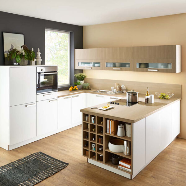 Nolte Küche MANHATTAN UNI Weiß – MANHATTAN Natureiche edelmatt