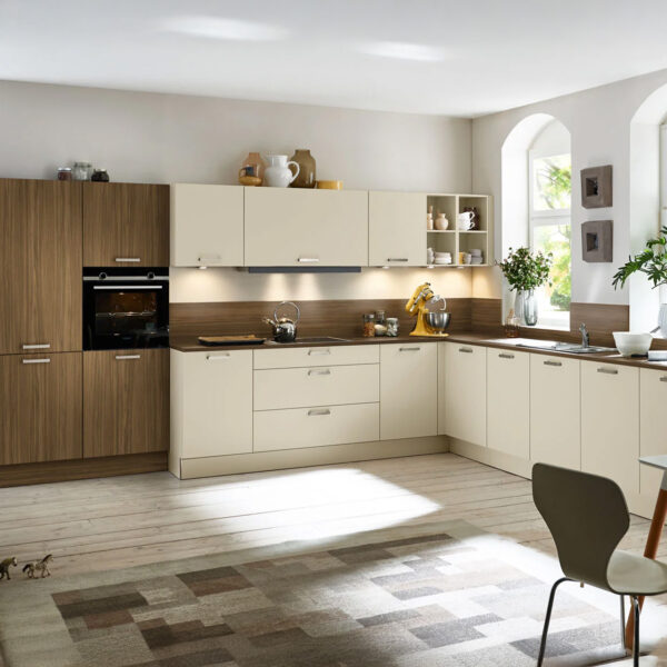 Nolte Küche MANHATTAN Walnuss Havanna – SOFT LACK Greige softmatt