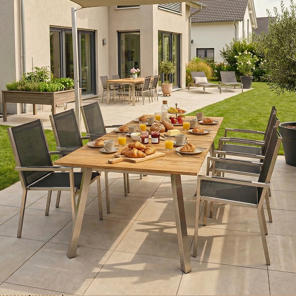 SUNS Gartenstuhl Avio Dining + ZEBRA Tisch Linax, 7-tlg.